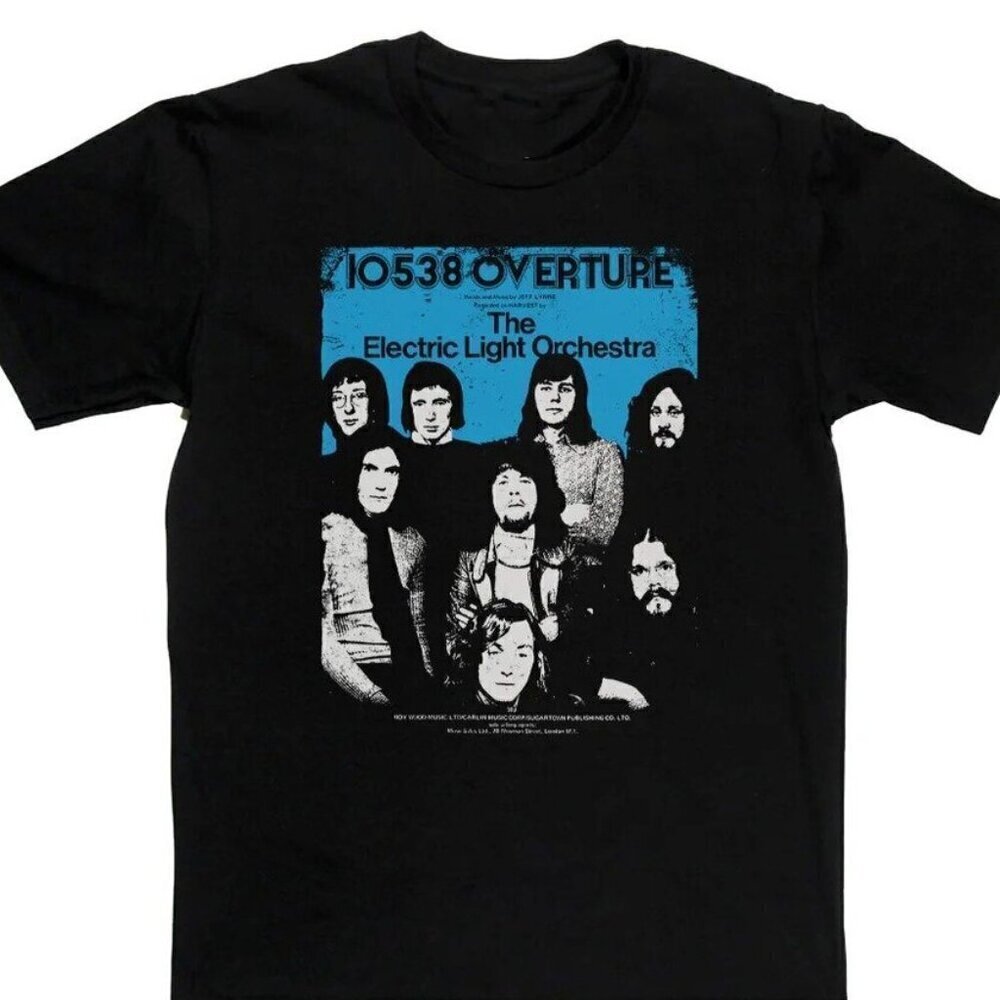 Electric Light Orchestra Overture Graphic ELO Band Fan Retro Style T-Shirt .